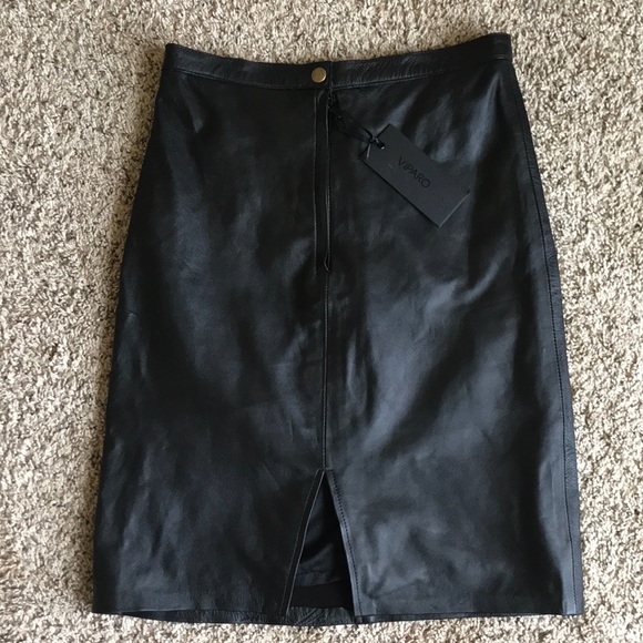 Viparo | 100% Leather Skirt - Picture 3 of 8